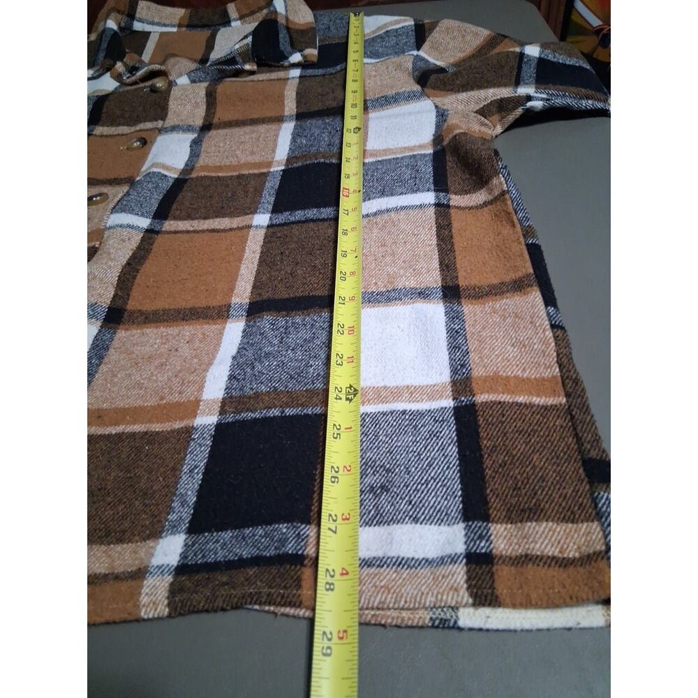 Unbranded Women 3X Brown Plaid Flannel Oversized Button-Up Long Sleeve Shacket - Picture 4 of 7